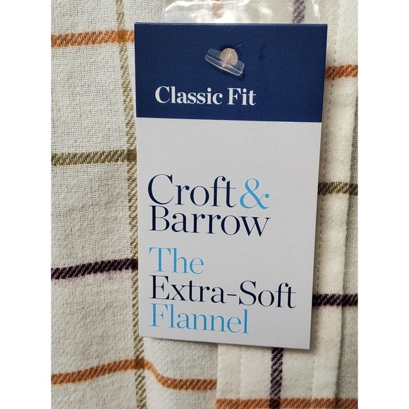 Croft & Barrow Men's White Cotton Collared Long Sleeve Buttons Down Shirt Size M - Picture 5 of 11